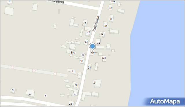 Ślesin, Kościelna, 30, mapa Ślesin
