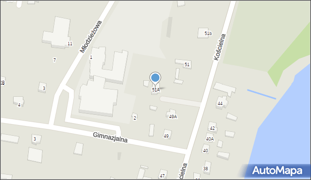 Ślesin, Kościelna, 51A, mapa Ślesin