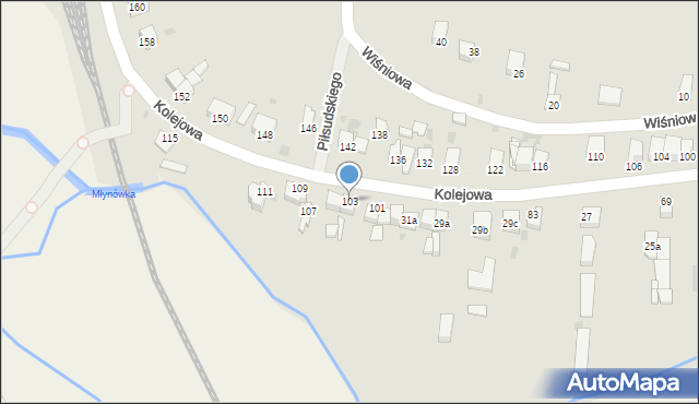 Słomniki, Kolejowa, 103, mapa Słomniki