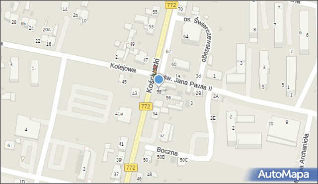 Słomniki, Kościuszki Tadeusza, gen., 58, mapa Słomniki