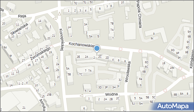 Słubice, Kochanowskiego Jana, 2J, mapa Słubice