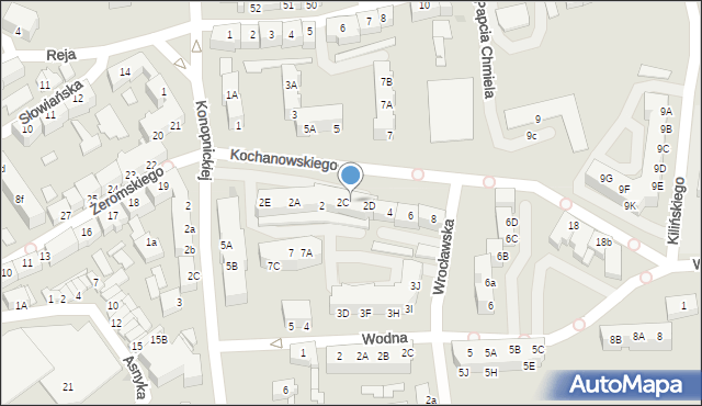 Słubice, Kochanowskiego Jana, 2K, mapa Słubice