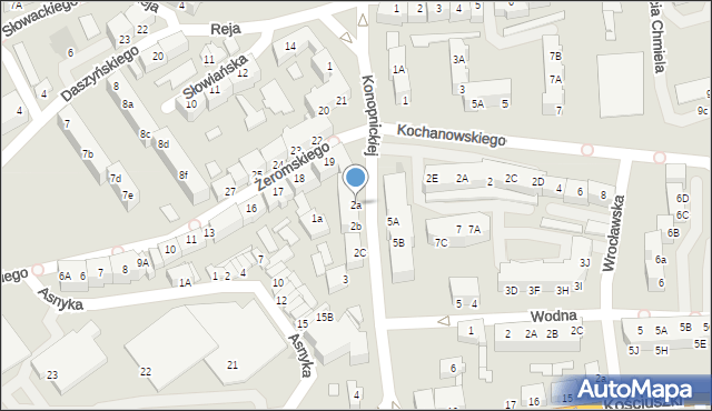 Słubice, Konopnickiej Marii, 2a, mapa Słubice