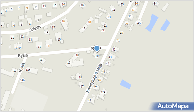 Słubice, Konstytucji 3 Maja, 19, mapa Słubice