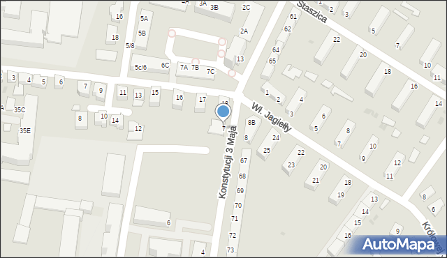 Słubice, Konstytucji 3 Maja, 7, mapa Słubice