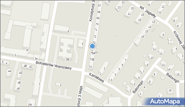 Słubice, Konstytucji 3 Maja, 73A, mapa Słubice