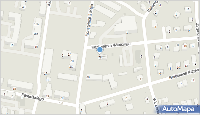 Słubice, Konstytucji 3 Maja, 78, mapa Słubice