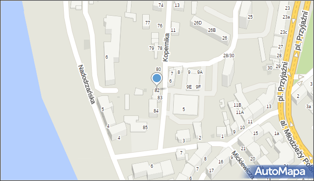 Słubice, Kopernika Mikołaja, 82, mapa Słubice