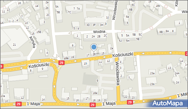 Słubice, Kościuszki Tadeusza, gen., 16, mapa Słubice