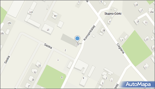 Słupno, Konopnickiej Marii, 13, mapa Słupno