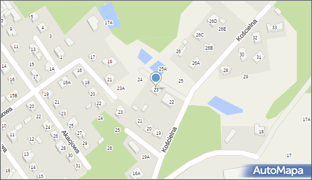 Słupno, Kościelna, 23, mapa Słupno