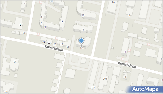 Słupsk, Konarskiego Stanisława, 8A, mapa Słupska