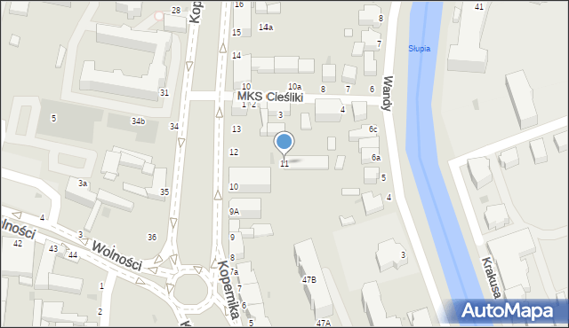 Słupsk, Kopernika Mikołaja, 11, mapa Słupska
