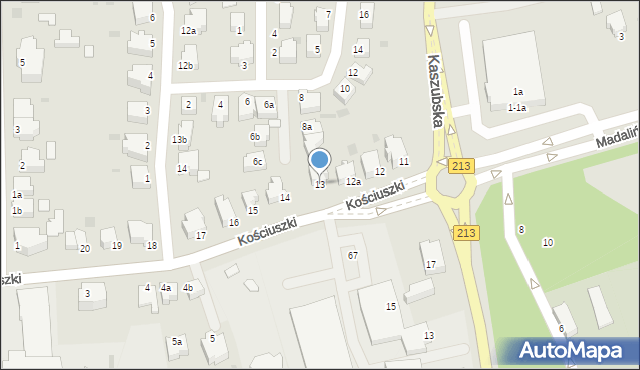 Słupsk, Kościuszki Tadeusza, gen., 13, mapa Słupska