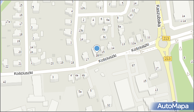 Słupsk, Kościuszki Tadeusza, gen., 16, mapa Słupska