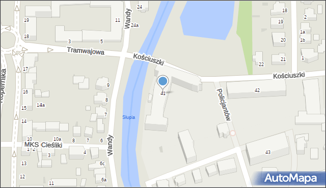 Słupsk, Kościuszki Tadeusza, gen., 41, mapa Słupska