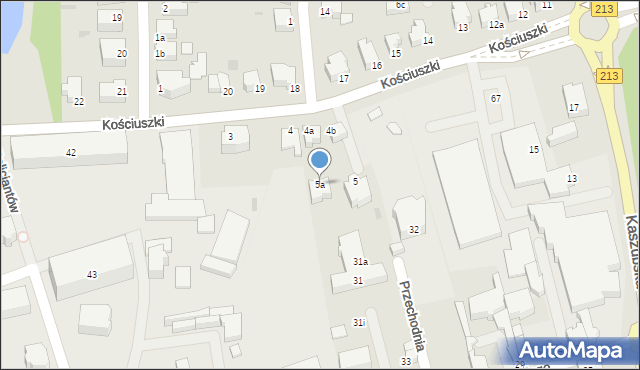 Słupsk, Kościuszki Tadeusza, gen., 5a, mapa Słupska