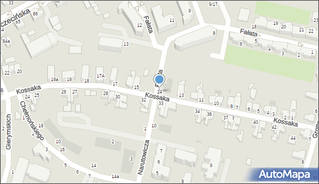Słupsk, Kossaka Juliusza, 14, mapa Słupska