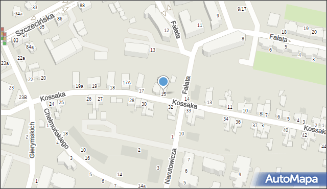 Słupsk, Kossaka Juliusza, 15, mapa Słupska