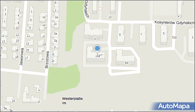 Słupsk, Kosynierów Gdyńskich, 11a, mapa Słupska