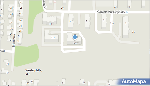 Słupsk, Kosynierów Gdyńskich, 9A, mapa Słupska