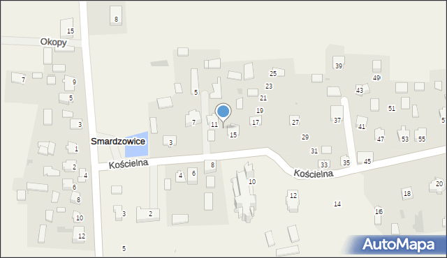 Smardzowice, Kościelna, 13, mapa Smardzowice