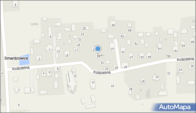 Smardzowice, Kościelna, 29, mapa Smardzowice
