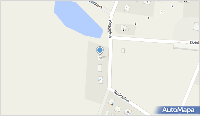 Śmielin, Kościelna, 2A, mapa Śmielin