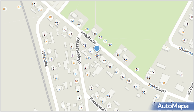 Śmigiel, Kościuszki Tadeusza, gen., 69, mapa Śmigiel