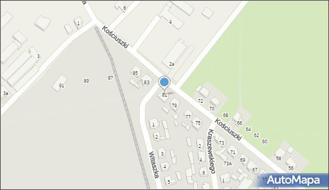 Śmigiel, Kościuszki Tadeusza, gen., 81, mapa Śmigiel