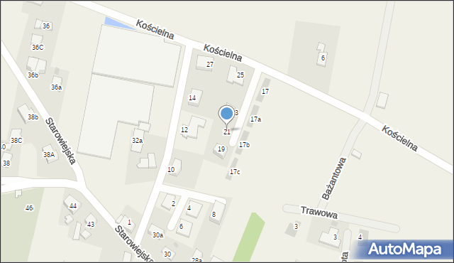 Smolec, Kościelna, 21, mapa Smolec