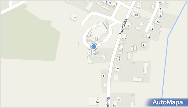 Śniadowo, Kościelna, 2A, mapa Śniadowo