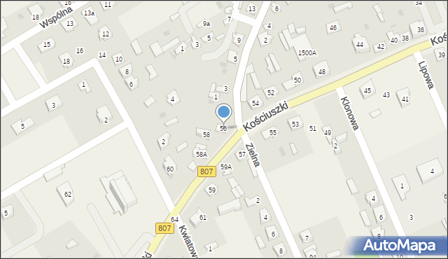 Sobolew, Kościuszki Tadeusza, gen., 56, mapa Sobolew