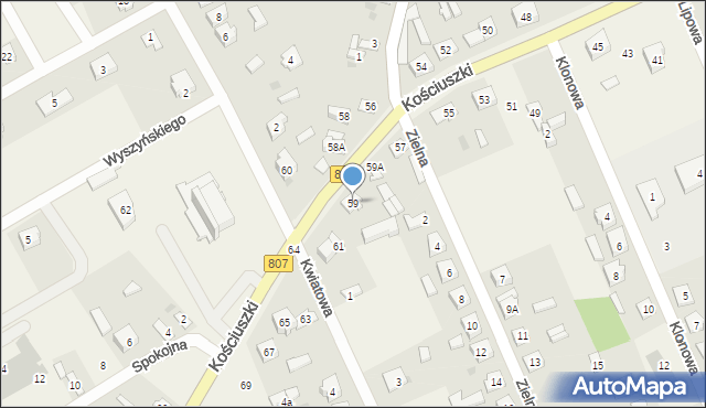 Sobolew, Kościuszki Tadeusza, gen., 59, mapa Sobolew