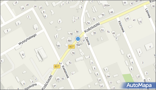 Sobolew, Kościuszki Tadeusza, gen., 59A, mapa Sobolew