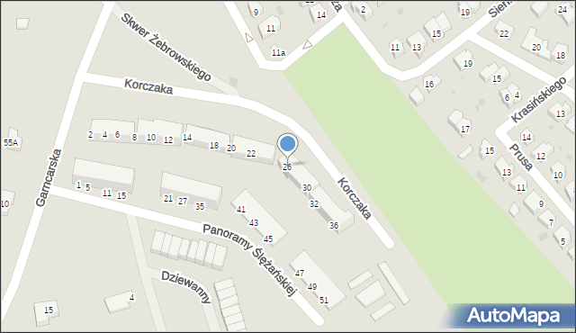 Sobótka, Korczaka Janusza, 26, mapa Sobótka