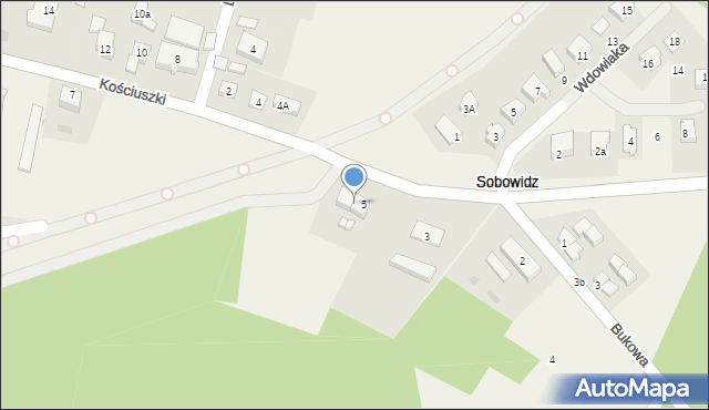 Sobowidz, Kościuszki Tadeusza, gen., 5a, mapa Sobowidz