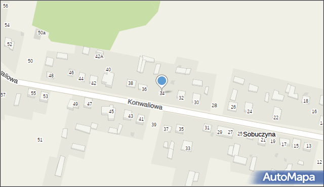 Sobuczyna, Konwaliowa, 34, mapa Sobuczyna