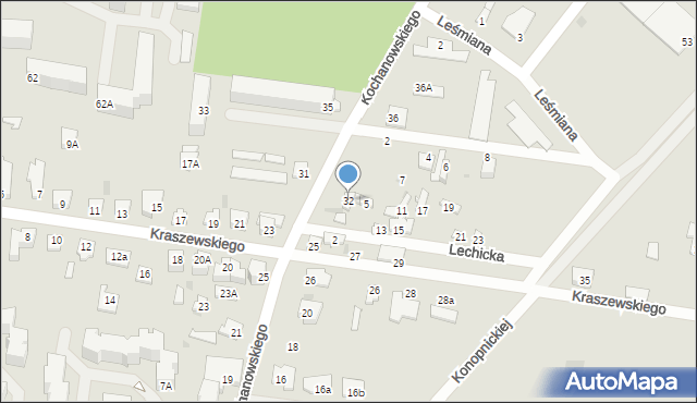 Sochaczew, Kochanowskiego Jana, 32, mapa Sochaczew