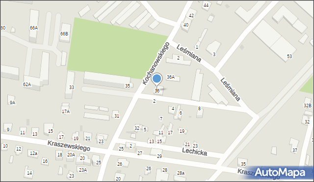 Sochaczew, Kochanowskiego Jana, 36, mapa Sochaczew