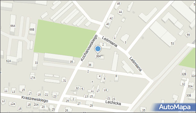 Sochaczew, Kochanowskiego Jana, 36A, mapa Sochaczew