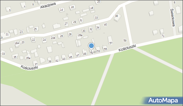 Sochocin, Kościuszki Tadeusza, gen., 51, mapa Sochocin