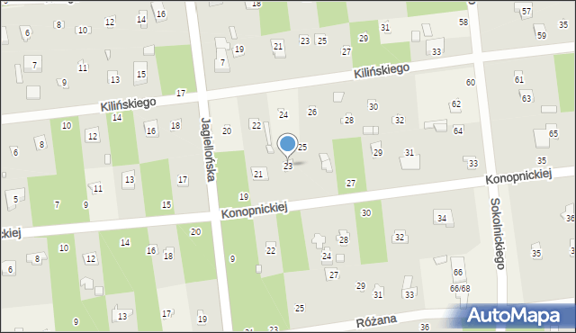 Sokolniki-Las, Konopnickiej Marii, 23, mapa Sokolniki-Las