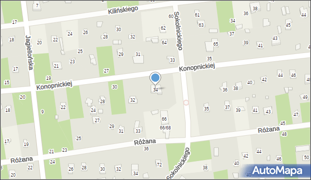 Sokolniki-Las, Konopnickiej Marii, 34, mapa Sokolniki-Las