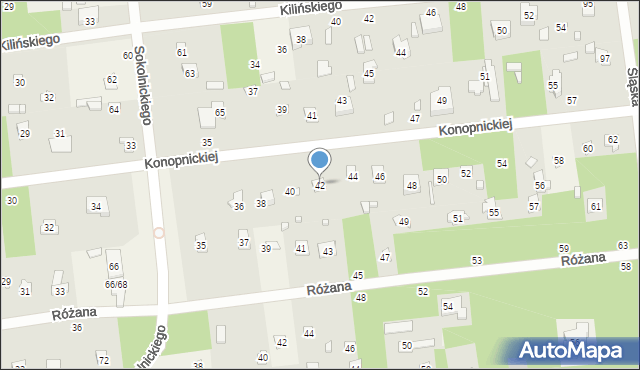 Sokolniki-Las, Konopnickiej Marii, 42, mapa Sokolniki-Las