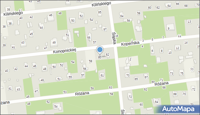 Sokolniki-Las, Konopnickiej Marii, 60, mapa Sokolniki-Las