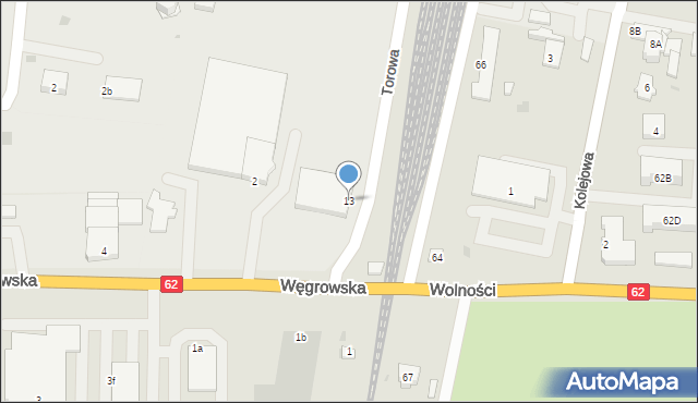 Sokołów Podlaski, Kolejowa, 13, mapa Sokołów Podlaski