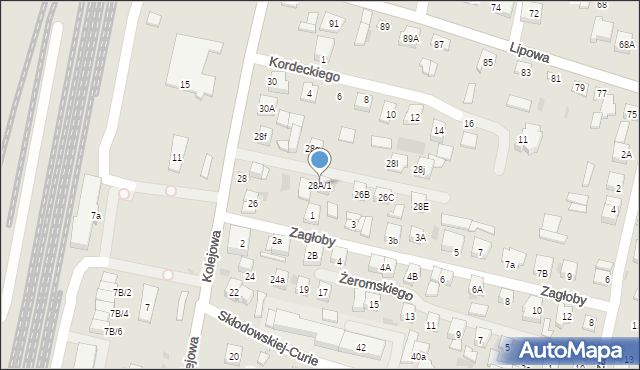 Sokołów Podlaski, Kolejowa, 28A/1, mapa Sokołów Podlaski