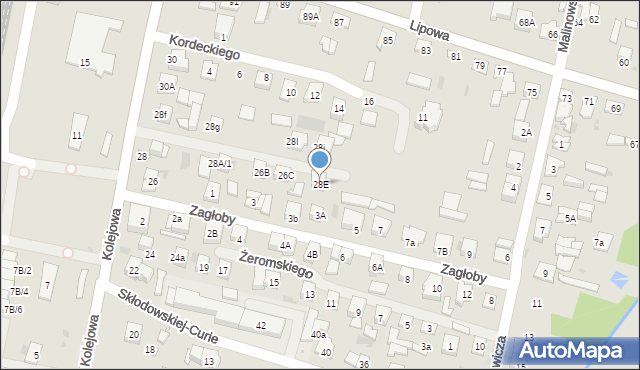 Sokołów Podlaski, Kolejowa, 28E, mapa Sokołów Podlaski