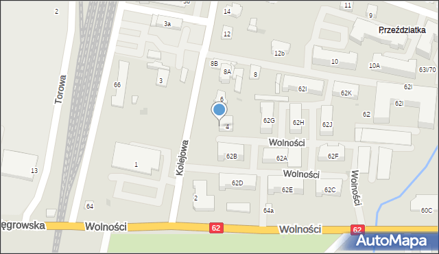 Sokołów Podlaski, Kolejowa, 4a, mapa Sokołów Podlaski